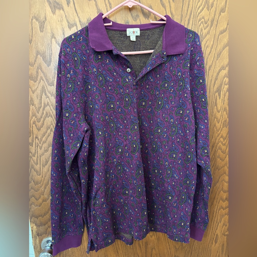 J. Crew long sleeved polo, men’s size L